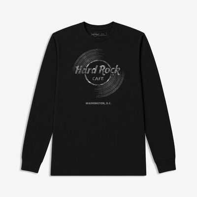 Hard Rock Vinyl Logo Unisex Longsleeve in Black